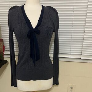 DKNY Dark Gray V-Neck Sweater